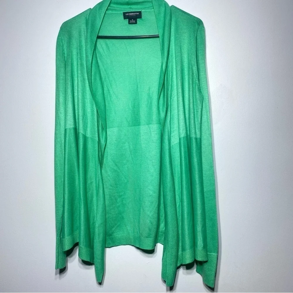 Liz Claiborne Open Drape Cardigan Women's Sz S Seafoam Green Business Casual - Picture 1 of 10